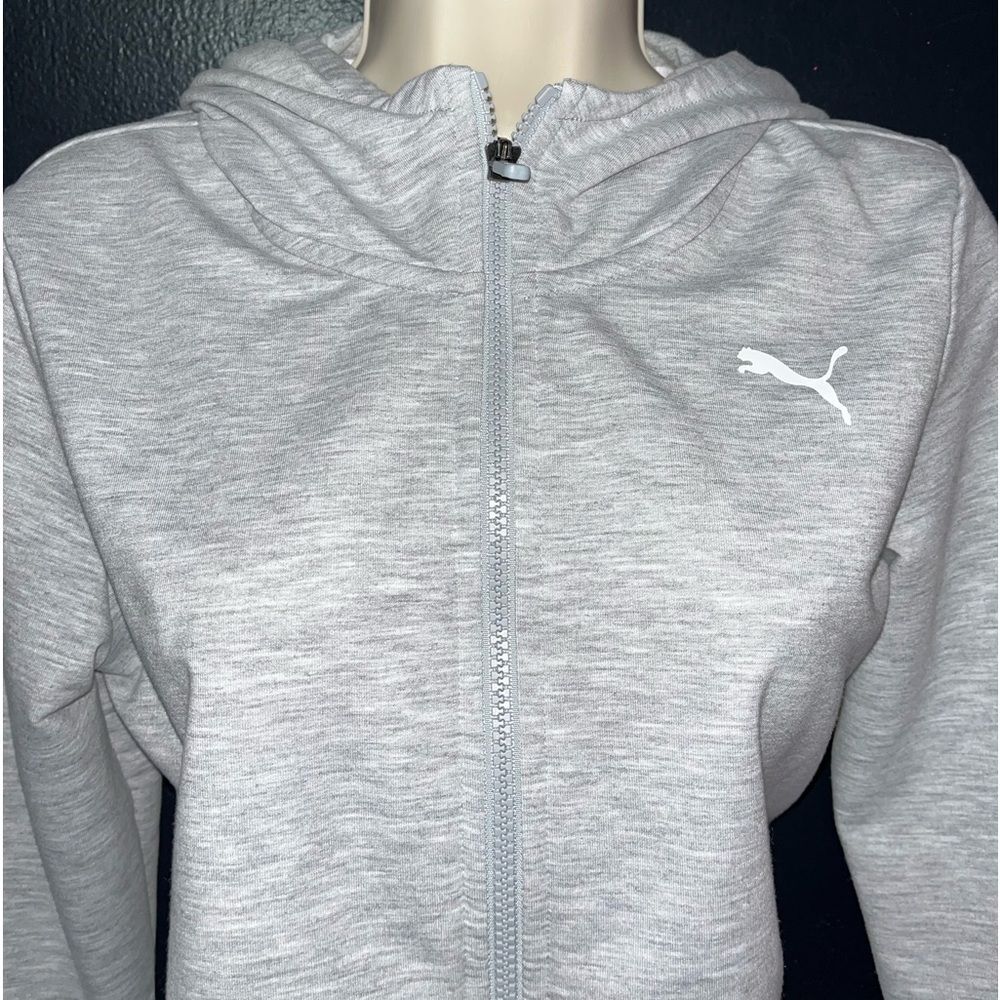 Puma pale heather grey zip up hoodie. Size small.